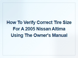 Verifying Correct Tire Size with Your Owner's Manual